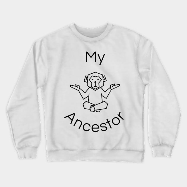 My Monkey Ancestor | A Humorous and relaxing Illustration of a Primate Crewneck Sweatshirt by MrDoze